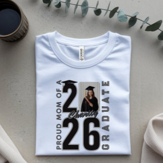 Aangepaste foto trotse familie bijpassende afstude t-shirt