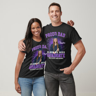 Aangepaste foto trotse moeder vader van afgestudee t-shirt