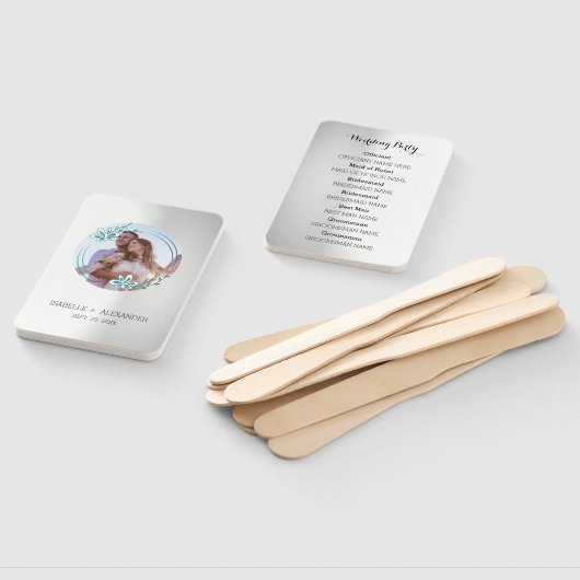 Aangepaste foto turquoise krans handwaaier (Niet-gemonteerd)