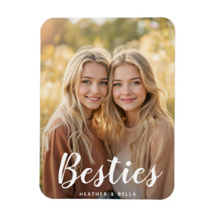 Aangepaste foto typografie beste vriendin magneet