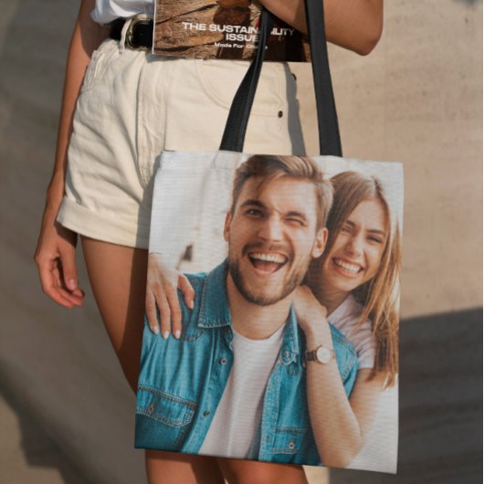 Aangepaste foto Upload Design Uw eigen dubbelzijdi Draagtas