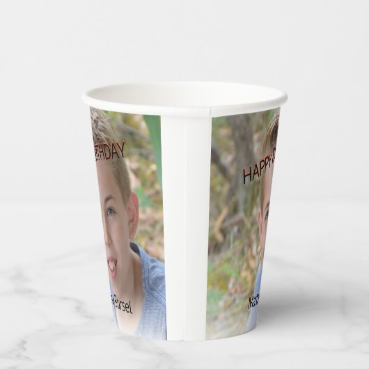 Aangepaste foto-upload 🎈 Monogram Papieren Bekers (Rechts)