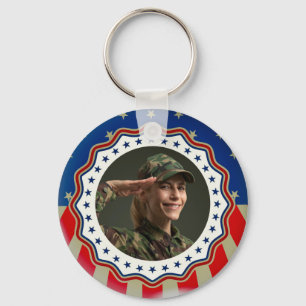 Aangepaste foto USA-militair - Veteraan- en gedenk Sleutelhanger