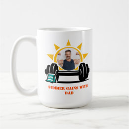 Aangepaste foto Vader Zomer Barbell Vaderdag Koffiemok