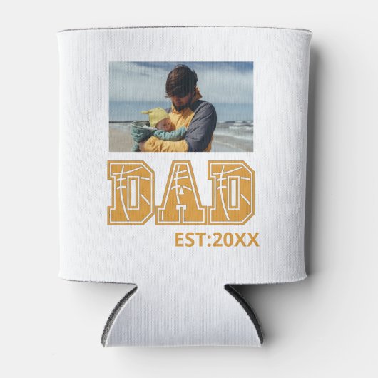 Aangepaste foto Vaderdag Sport Pap Basketball Pap Blikjeskoeler (Voorkant)