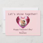 Aangepaste Foto Valentijnsdag Disco Hart Kaart (Voorkant)
