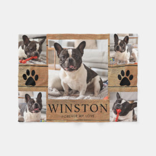 Aangepaste foto van aandenken aan huisdierhond fleece deken