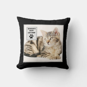 Aangepaste foto van beste kattevader ter wereld kussen