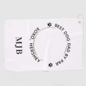 Aangepaste foto van beste vader op foto van pot golfhanddoek (Horizontaal)