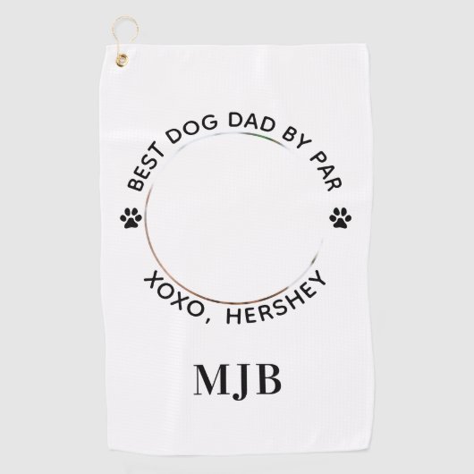 Aangepaste foto van beste vader op foto van pot golfhanddoek (Voorkant)