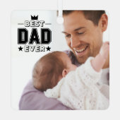 Aangepaste foto van beste vader op vaderdag metalen ornament (Achterkant)