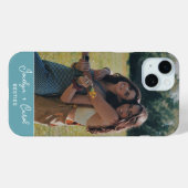 Aangepaste foto van beste vrienden op Seafoam Blue Case-Mate iPhone Case (Achterkant (horizontaal))
