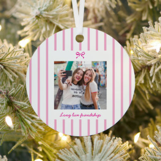 Aangepaste foto van beste vriendin bruidsmeisje st metalen ornament