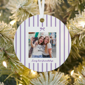Aangepaste foto van beste vriendin bruidsmeisje st metalen ornament