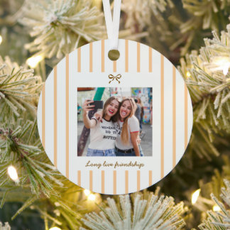 Aangepaste foto van beste vriendin bruidsmeisje st metalen ornament