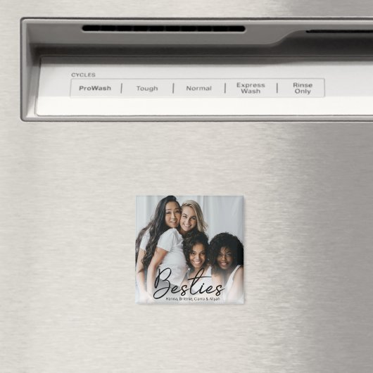 Aangepaste foto van Besties Script Magnet Magneet (Insitu (Vaatwasser))