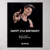 Aangepaste foto van Birthday party zwart-wit moder Poster (Voorkant)