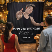 Aangepaste foto van Birthday party zwart-wit moder Wandkleed