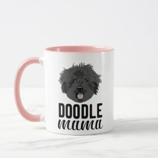 Aangepaste foto van Black Doodle Dog Mama Mok