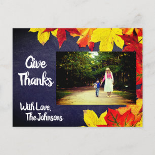 Aangepaste foto van Chalkboard THANKSGIVING Briefkaart