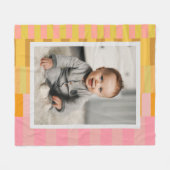Aangepaste foto van Cute Roze en Gele Stripes Fleece Deken (Voorkant (Horizontaal))