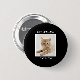Aangepaste foto van de beste kattenmoeder ter were ronde button 5,7 cm