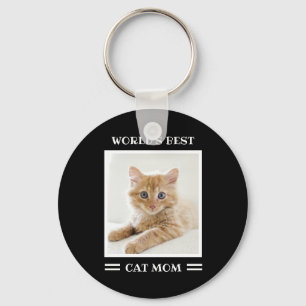 Aangepaste foto van de beste kattenmoeder ter were sleutelhanger