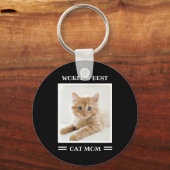 Aangepaste foto van de beste kattenmoeder ter were sleutelhanger (Voorkant)