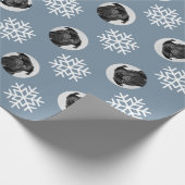Aangepaste foto van Dog Aangepaste snowflake kerst Cadeaupapier (Hoek)