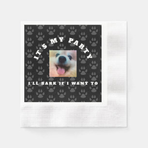 Aangepaste foto van Dog Birthday Party Servet
