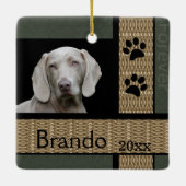 Aangepaste foto van Dog Keramisch Ornament (Achterkant)