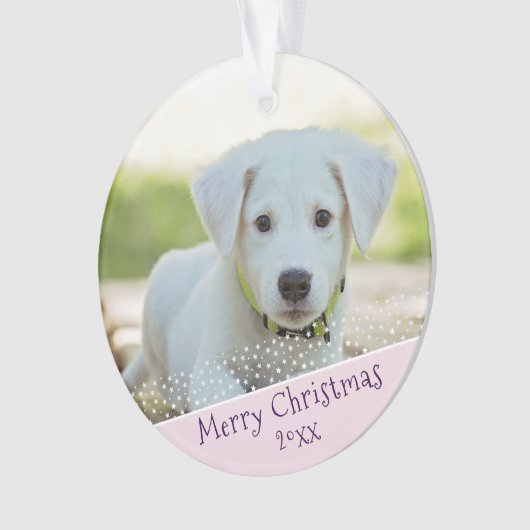 Aangepaste foto van Dog Pet Kerstroze Keepomwille Ornament (voorkant)