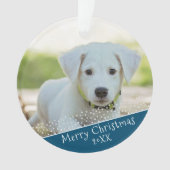 Aangepaste foto van Dog Pet met kerstfeestdag Ornament (voorkant)