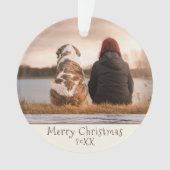 Aangepaste foto van Dog Pet met kerstfeestdag Ornament (voorkant)