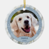 Aangepaste foto van een knuffelbare puppy op chic  keramisch ornament (Voorkant)