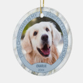 Aangepaste foto van een knuffelbare puppy op chic  keramisch ornament (Links)
