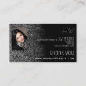 Aangepaste foto van elegant Silver Glitter Profess Visitekaartje (Achterkant)