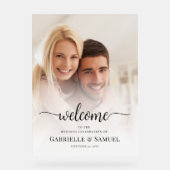 Aangepaste foto van Elegant Weddenschap Welkom Acryl Bord (Voorkant)
