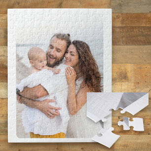 Aangepaste foto van familie met afgeronde hoeken legpuzzel