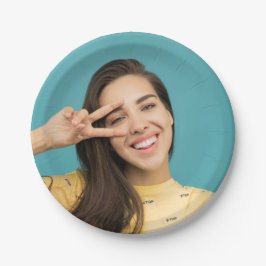 Aangepaste foto van Fun Persoonlijk gezicht  Papieren Bordje