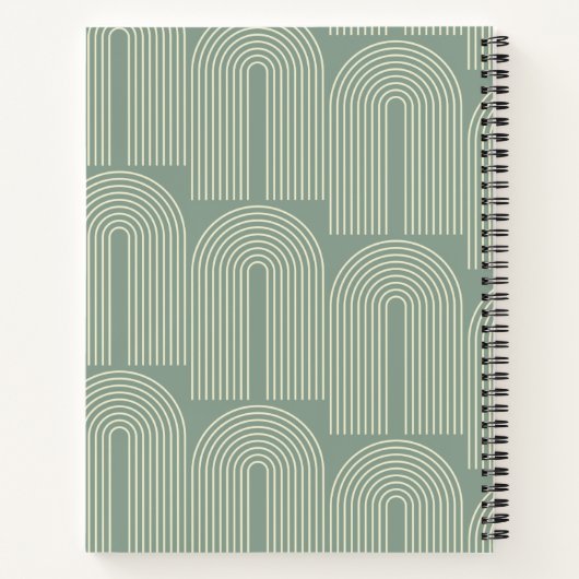 Aangepaste foto van hedendaagse Arch Line Art Sage Notitieboek (Achterkant)