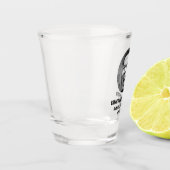 Aangepaste foto van het gezicht van de bruidegom a shot glas (Links)