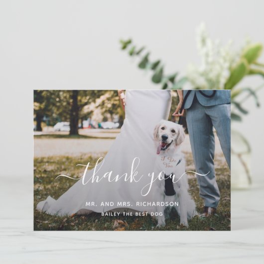 Aangepaste foto van het moderne script voor weduws bedankkaart (Staand voorkant)