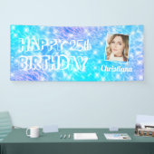 Aangepaste foto van het poolfeest van Birthday bla Spandoek (Beurs)