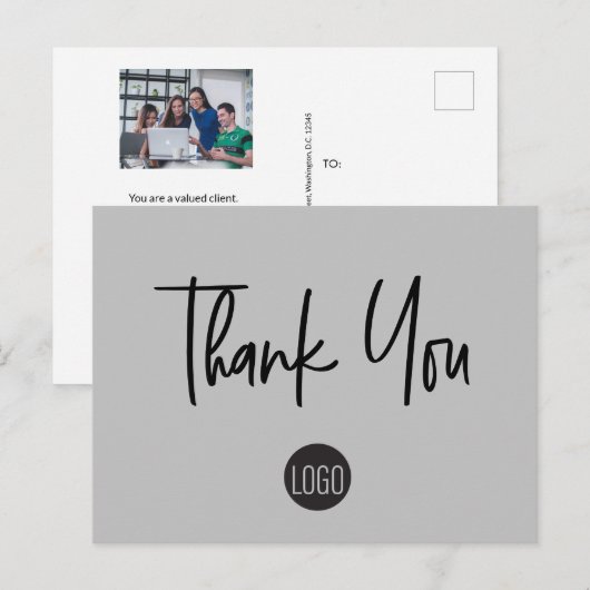 Aangepaste foto van het team voor klantwaardering briefkaart (Voorkant / Achterkant)