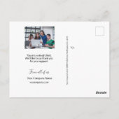 Aangepaste foto van het team voor klantwaardering briefkaart (Achterkant)