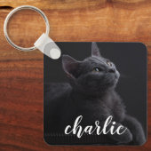 Aangepaste foto van huisdier Gepersonaliseerde naa Sleutelhanger (Voorkant)