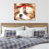 Aangepaste foto van je hond van een huisdier canvas afdruk (Insitu (Slaapkamer))