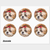 Aangepaste foto van je hond van een huisdier ronde sticker (Vel)