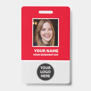 Aangepaste foto van kantoormedewerker, streepjesco badge